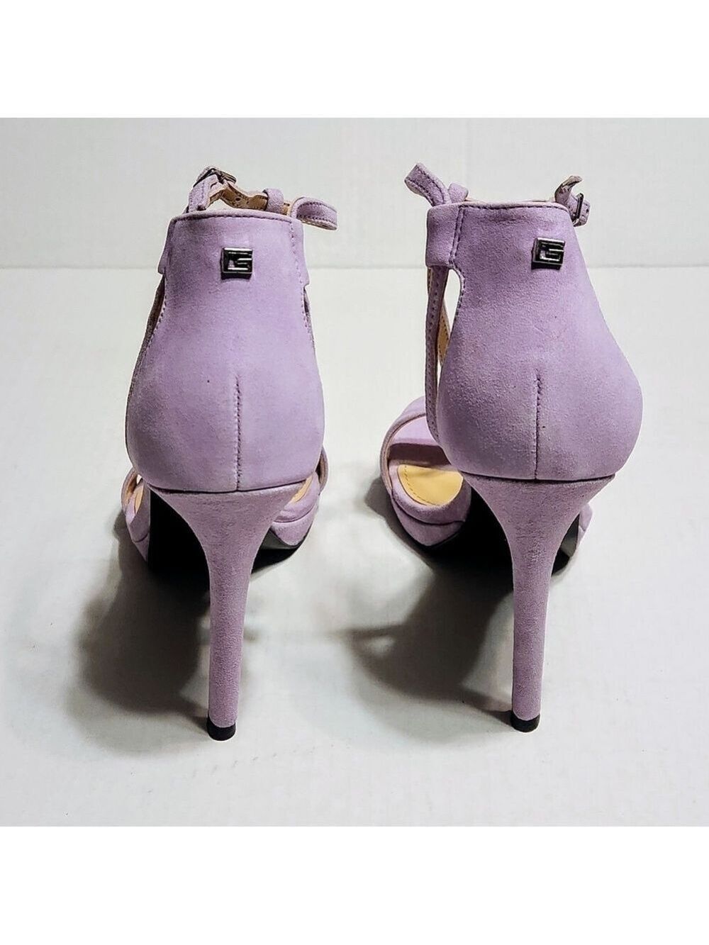 Guess Purple Suede Ankle Strap Stiletto Sandals 6.5 - Picture 6 of 12